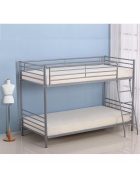 Etagenbett Metall Hochbett silberfarbig Stockbett inkl. 2x Lattenrost fr 90x200
