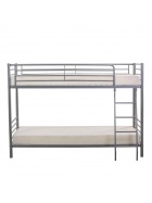 Etagenbett Metall Hochbett silberfarbig Stockbett inkl. 2x Lattenrost fr 90x200