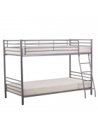 Etagenbett Metall Hochbett silberfarbig Stockbett inkl. 2x Lattenrost fr 90x200
