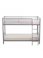 Etagenbett Metall Hochbett silberfarbig Stockbett inkl. 2x Lattenrost fr 90x200