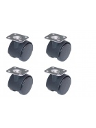 Mbelrollen 4er Set 38mm Lenkrollen Transportrollen Rollen fr Rollcontainer OVP