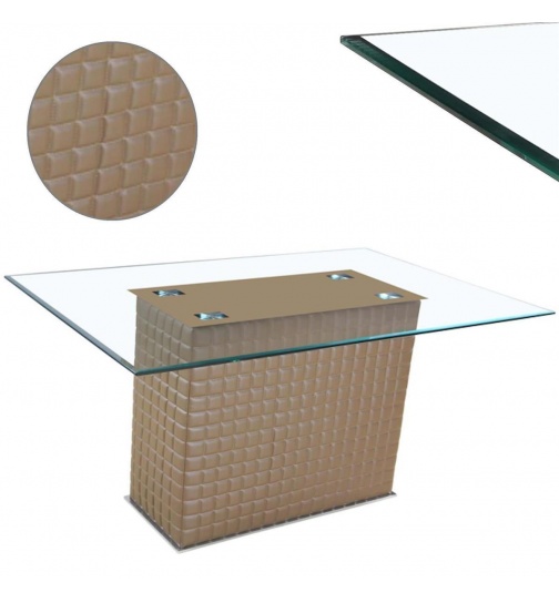 Esstisch mit Kunstleder Gestell in braun 150x90cm