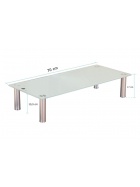 TV Aufsatz Glas wei 70cm Fernseherhhung Monitor Rack Monitorerhhung Podest