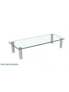 TV-Glasaufsatz Monitor Aufsatz Bildschirm Erh�hung LCD Podest LED Glasb�hne Klar-Glas 80 cm