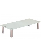 TV-Glasaufsatz Monitor Aufsatz Bildschirm Erh�hung LCD Podest LED Glasb�hne Wei� 80 cm