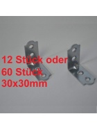 Winkelverbinder 12x Lochwinkel Eckwinkel Winkel verst�rkt Regalhalter 30x30mm 60 St�ck