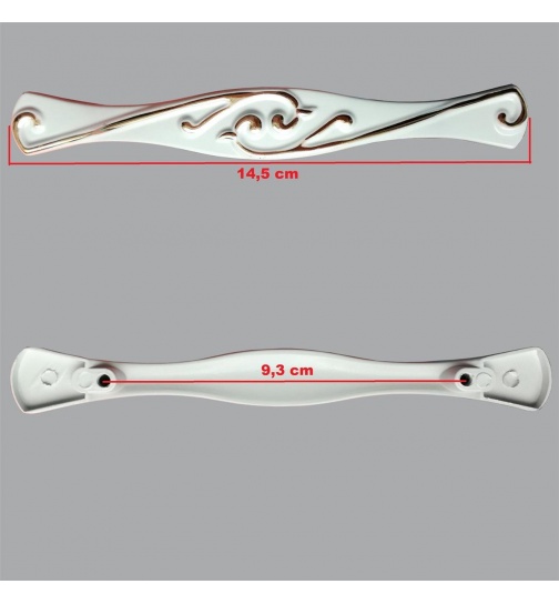 Schubladengriffe 2x wei gold 14cm Kchengriffe...
