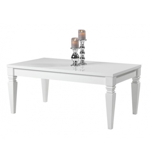 Couchtisch Barock Hochglanz wei 100x60 cm hhe 50cm