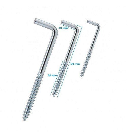 Schraubhaken gerade Winkelhaken Haken Verzinkt...