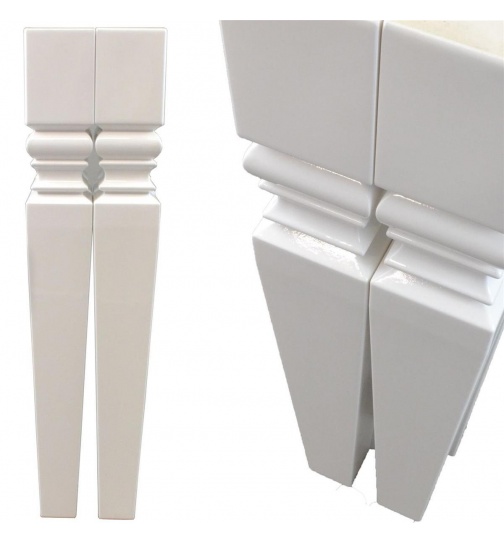 Esstisch Tischbein 4-er Set Lack Hochglanz Wei 72cm...