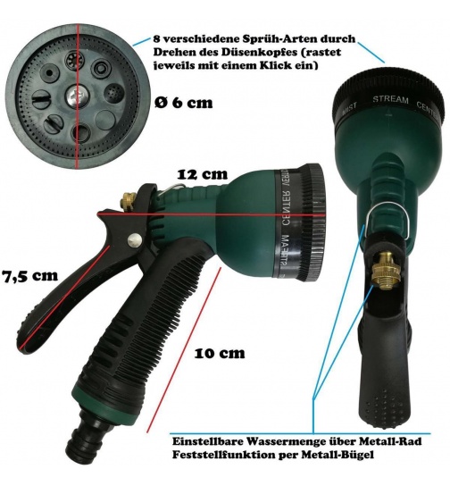 Spritzbrause Set 5teilig Gartenspritze Wasserbrause...
