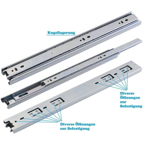 Schubaldenführung Teleskopschiene Vollauszüge...