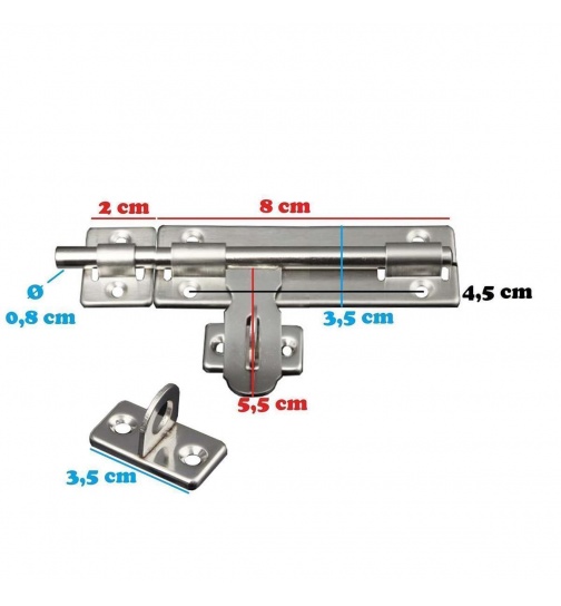 2x Schubriegel Bolzenriegel aus Edelstahl Trriegel...