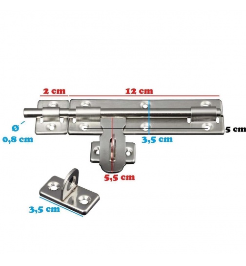 2x Bolzenriegel aus Edelstahl Gre 10 cm