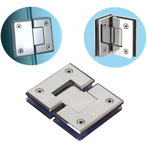 2x Trscharnier Chrom Glastr Scharniere 180 Grad...