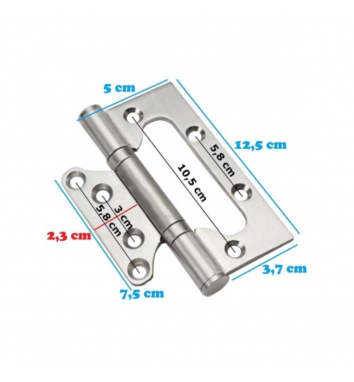 2er Set Trscharnier aus Edelstahl Gre 12,5 cm