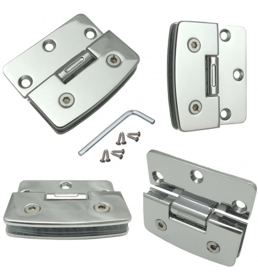 4x Trscharnier Chrom 8 cm Glastr Scharniere 90...