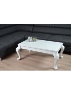 Barock Couchtisch Hochglanz wei 115x65 cm