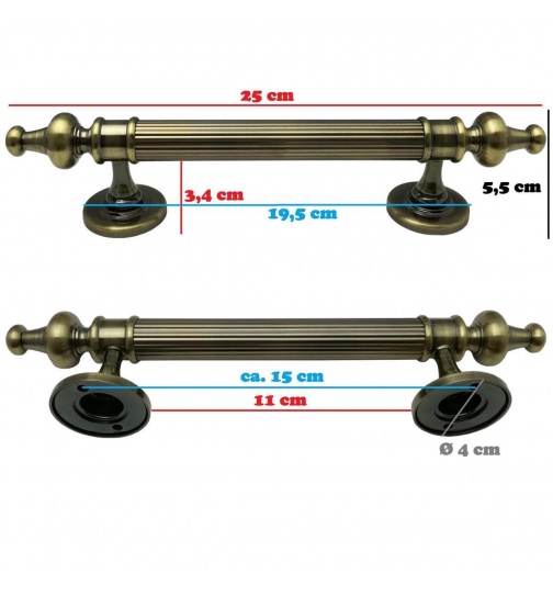 Mbel- / Trgriff in bronze-gold Lnge 25cm