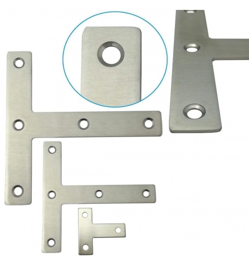 T-Winkel 4 Flachverbinder Edelstahl Beschlag Lochplatte...