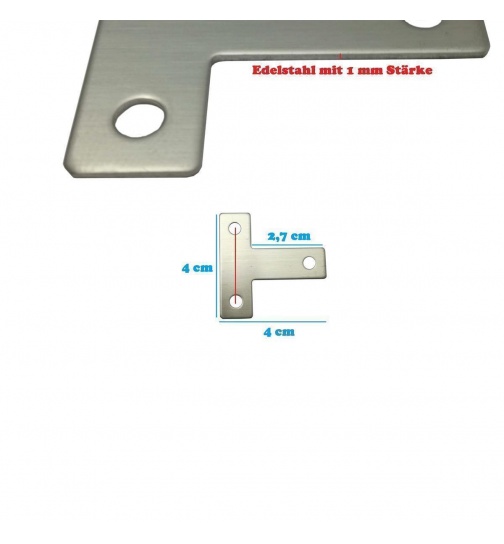 T-Winkel 4 Flachverbinder Edelstahl Beschlag Lochplatte...