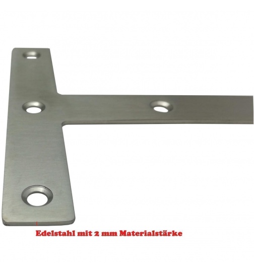 T-Winkel 4 Flachverbinder Edelstahl Beschlag Lochplatte...