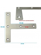 T-Winkel 4 Flachverbinder Edelstahl Beschlag Lochplatte Holzverbindung Lochblech