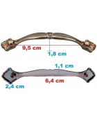 4x Mbelgriff 3 Gren Grau Gold Schubladengriffe Kchengriff Schrankgriffe Griffe