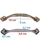4x Mbelgriff 3 Gren Grau Gold Schubladengriffe Kchengriff Schrankgriffe Griffe