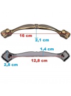 4x Mbelgriff 3 Gren Grau Gold Schubladengriffe Kchengriff Schrankgriffe Griffe