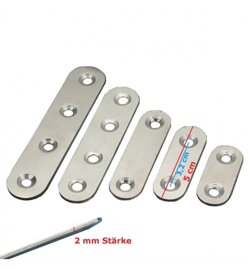 10er Set Holzverbinder aus Edelstahl in 5 ver. Gren