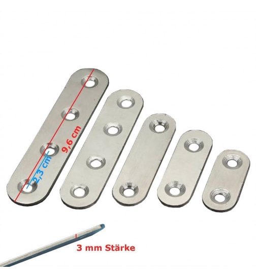 10er Set Holzverbinder aus Edelstahl in 5 ver. Gren