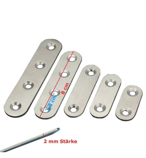 10er Set Holzverbinder aus Edelstah Gren 80 mm