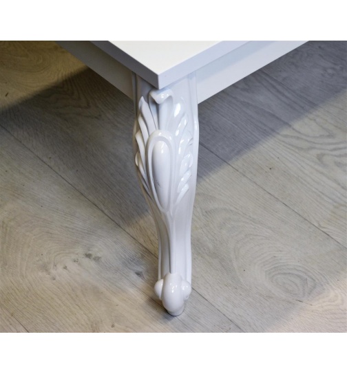 Barock Couchtisch Hochglanz wei115x65cm hhe 50cm