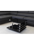 Couchtisch Hochglanz schwarz mit Lamellen 65x65cm