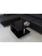 Couchtisch Hochglanz schwarz mit Lamellen 65x65cm