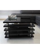 Couchtisch Hochglanz schwarz mit Lamellen 65x65cm