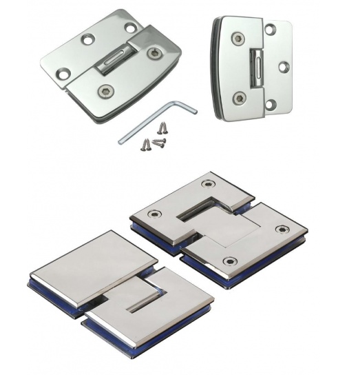 Glastr Scharnier Chrom  fr 6mm 8mm Trbeschlag...