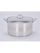 Kochtopf aus Edelstahl in Gren 38 cm 23 Liter Induktion Gasherd Elektroherd
