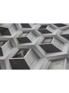 Vinyltapete Muster 3D Wrfel Design in schwarz - grau Tapete