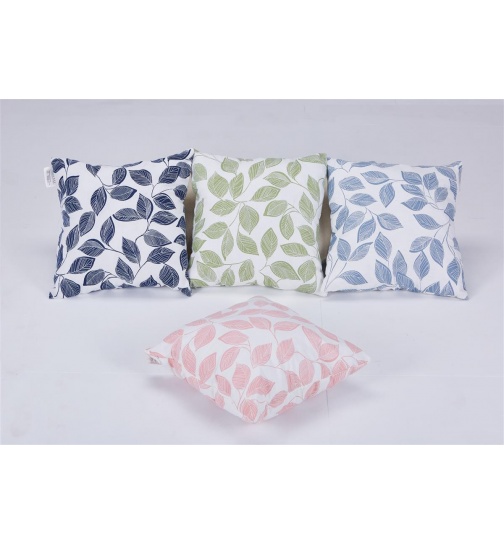 1x Kissenhülle 40x40 cm Dekor Blätter grün Kissenbezug...