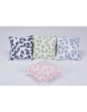 1x Kissenhülle 40x40 cm Dekor Blätter grün Kissenbezug...