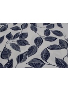 2x Kissenh�lle 40x40 cm Dekor Bl�tter blau Kissenbezug Zierkissenbezug