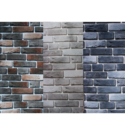 Ziegelstein Mauer Tapete Ziegel in 3 ver farben Rot Grau...