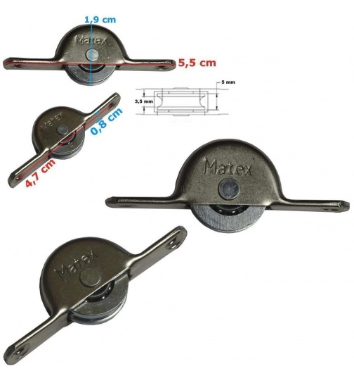 Laufrolle / Mbelrollen aus Stahl Gre (70 mm)