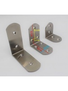 2x Eckverbinder 6,5 cm Winkel Edelstahl Holzverbinder Montagewinkel Flachwinkel Lochwinkel