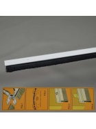 T�rdichtung wei� L: 100 cm (k�rzbar) Aluminium B�rstendichtung Zugluftstopper T�rbesen T�rbodendichtung