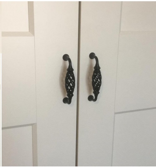 4 er Set Mbelgriffe in Schwarz Metall in 3 ver. Gren...