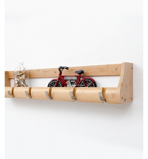 Garderobenleiste 63cm Massiv Bambus natur - FSC...