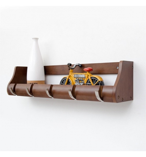 Garderobenleiste 63cm Massiv Bambus farbe in Espresso -...